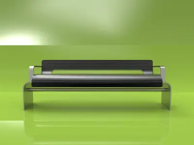 park bench 1 Low-poly 3D model