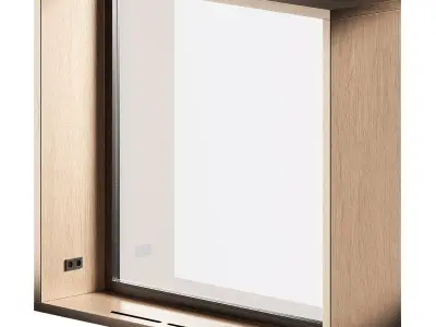 Window with wide slopes with sockets Perforated window sill 3D model