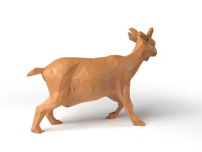 GoatII Low Poligonal Low-poly 3D model