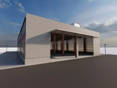 Warehouse-Warehouse Building 3D model 9