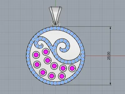 Pendant With Diamonds 3D print model