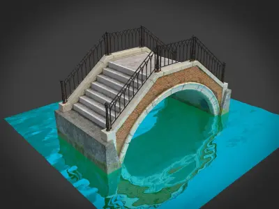 Venetian Bridge Low-poly 3D model