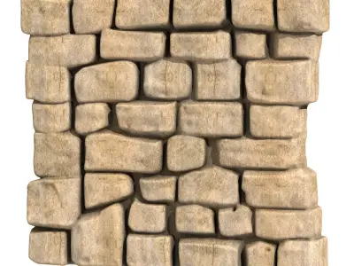 Medieval Stone Wall 2 3D print model