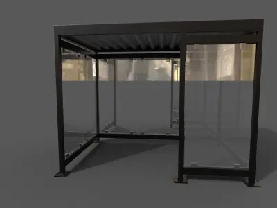 Bus Station Low-poly 3D model purchase