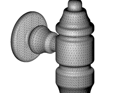 Brass Main Door Handle 3D print model