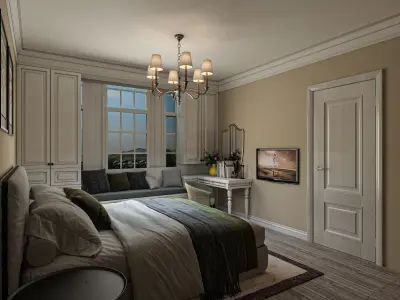 Indulge in Timeless Elegance with This 3D Bedroom Model 3D model