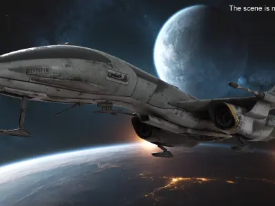 Dirty Futuristic Fighter Spaceship 3D model