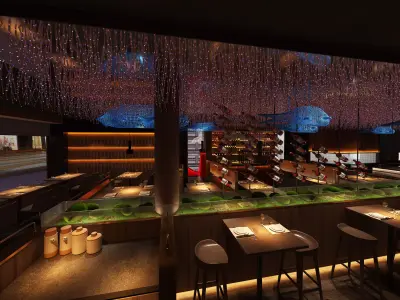 Restaurant Cafe Bar Pub Scene  3D model