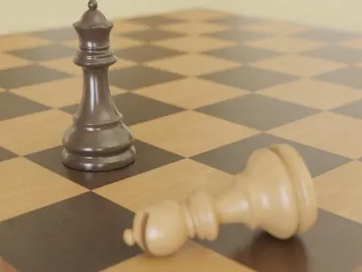 Chess Game Board and Pieces 3D model