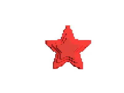 Voxel Star Low-poly 3D model