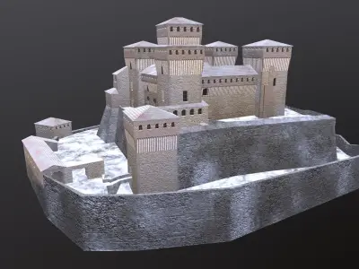 Medieval Castle Torrearchi Low-poly 3D model