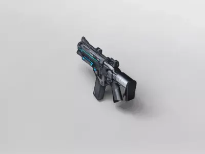 Futuristic Tactical Assault Rifle 3D Model 3D model