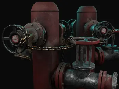 Vintage Fire Hydrant Low-poly 3D model