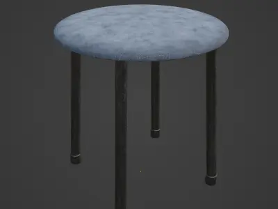 Steel Stool E 02 3D model