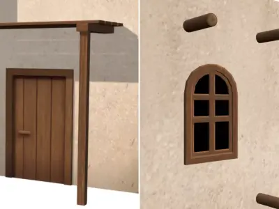 Middle Eastern Style Building - PBR Game Ready Low-poly 3D model buy