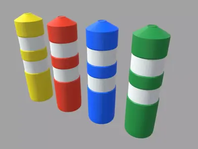 Bollards 01 Low-poly 3D model