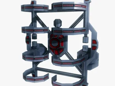 Cargo 2 sci-fi low poly Low-poly 3D model