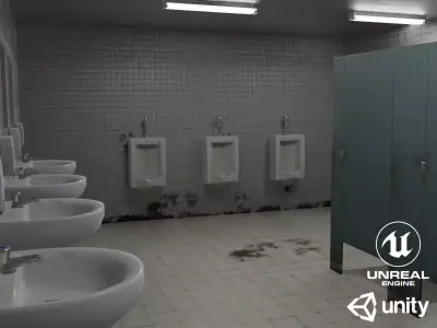 Dirty Restroom Pack Low-poly 3D model