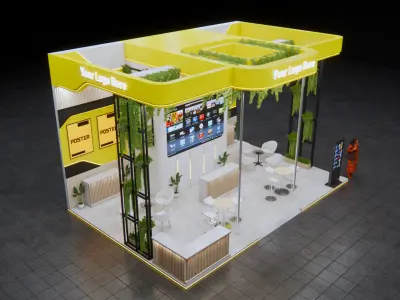 EXHIBITION BOOTH 9X6M I SKETCHUP  3D model