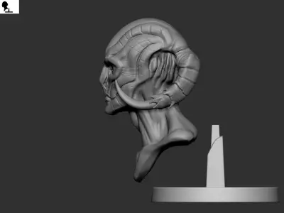 Alien Head Bust 3D Print Model 3D print model