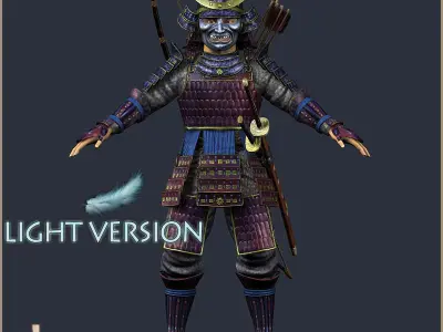 Samurai Hero Light Version Low-poly 3D model