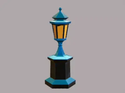 Stylized street lamp 3D Game Ready Model 3D model