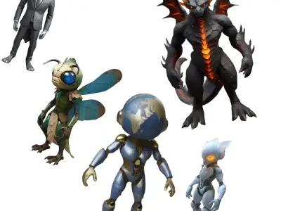 Character Collage - Mythical and Sci-Fi Creatures 3D print model