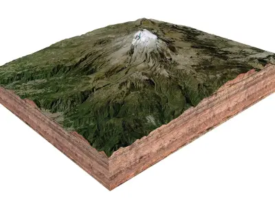 Pico de Orizaba Stratovolcano Mexico 3D model