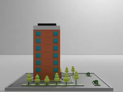 Low poly stylized house Low-poly 3D model