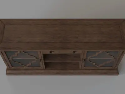 Lorraine Media Console Hewn Oak 3D model