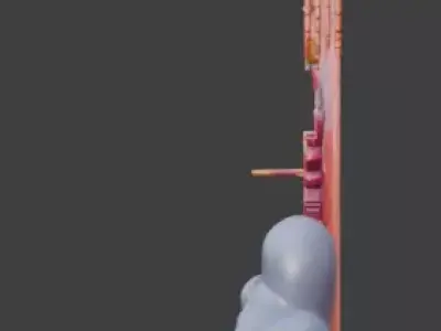 Title High-Quality 3D Cartoon New Year Portal Gate Low-poly 3D model