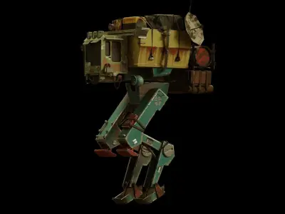 Robot old model  Low-poly 3D model