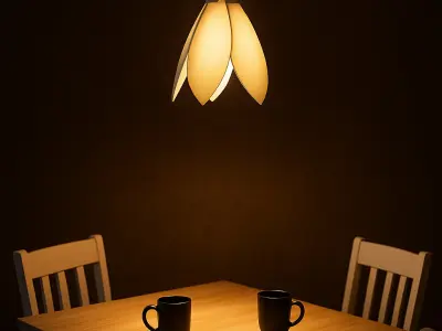 Hanging light inspired from a flower 3D print model