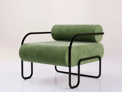 VELVET GREEN CHAIR Free 3D model