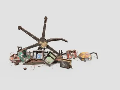 Destroyed Ferris Wheel 3D model