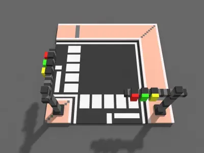 Road Voxel - 7 Low-poly 3D model
