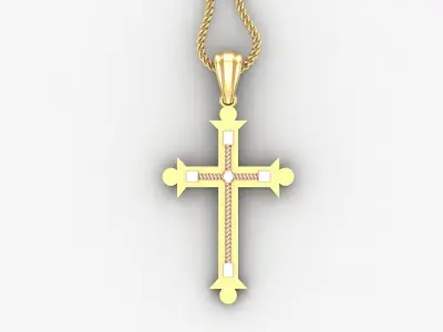 High Cross Pendant Light Gold 18K 4CP089 3D print model