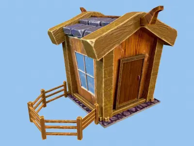 Medieval viking house Free low-poly 3D model