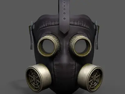 Gas mask helmet 3d model military combat protection  Low-poly 3D model