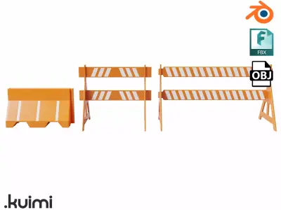 Traffic Barrier Pack 001 3D model