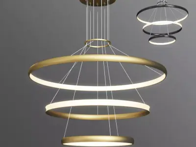 Lamlux nordic uniqe droplight pendant ring chandeliers 3D model