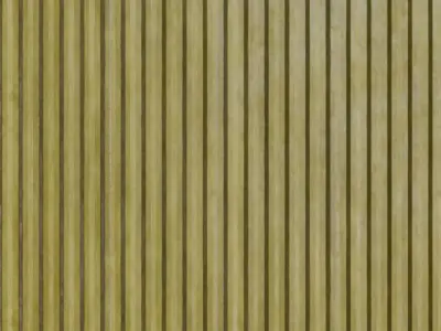 Worn Yellow Corrugated Steel Sheet PBR Seamless Texture