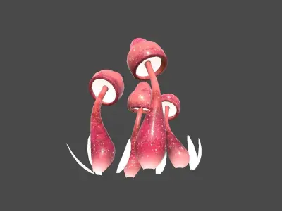 Fantasy Mushroom D03 Red - Scene Backdrop Design Low-poly 3D model