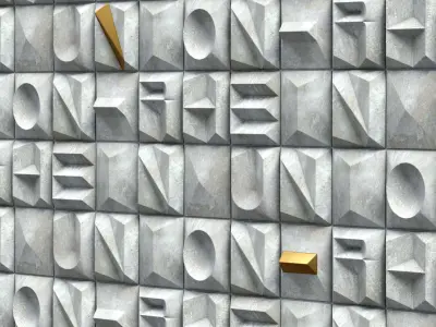 Letters 3d wall Low-poly 3D model