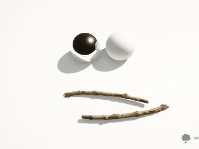 Wood stick 002 - Photogrammetry Low-poly 3D model