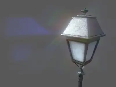 Lampost street lamp Low-poly 3D model