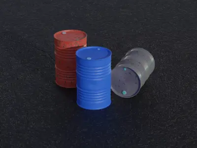 High Poly and Low Poly Barrel Game Assets Low-poly 3D model