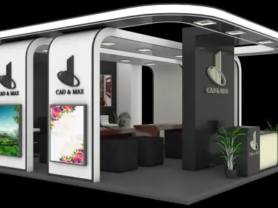 Metallic Exhibition Stall 3D Model  3D model