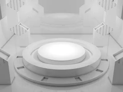 Sci Fi Room Low-poly 3D model 5