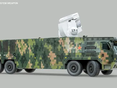  Rigged LY-1 Chinese Laser Weapon Vehicle Based PBR 